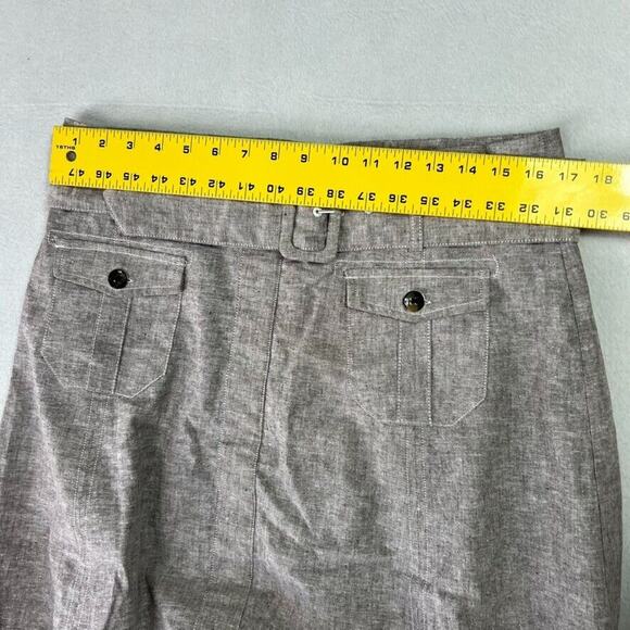 7th Avenue Design Studio Skirt 12 Linen Blend Belted A-line Lined Pockets - Picture 6 of 10
